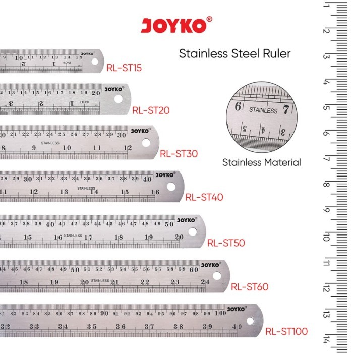 

TERLENGKAP PENGGARIS BESI STAINLESS STEEL RULER JOYKO RL-ST KODE 837