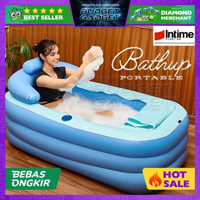 Kolam SPA Portable Bathtub Plastik Dewasa Inflatable + Pompa Listrik
