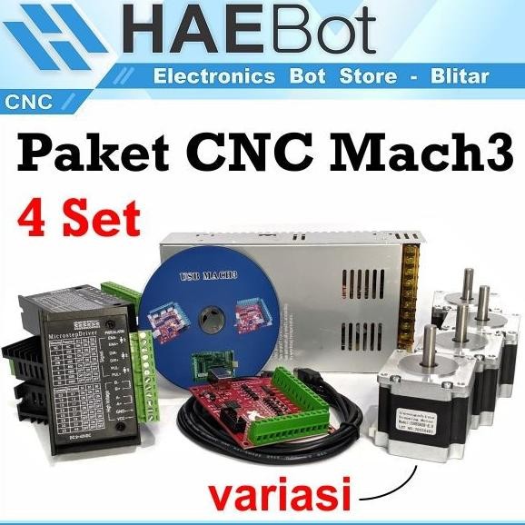 [EBS] Paket CNC Mach3 USB 4 Set TB6600 Nema 23 1.26Nm 54mm Stepper PSU