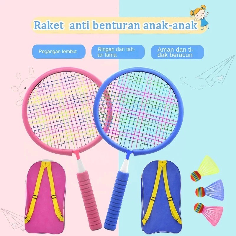 Discount Raket Bulutangkis/ Raket Badminton Anak ( Usia 3-6-12 Tahun Untuk Tk/ Sd) Dengan Tas Elegan
