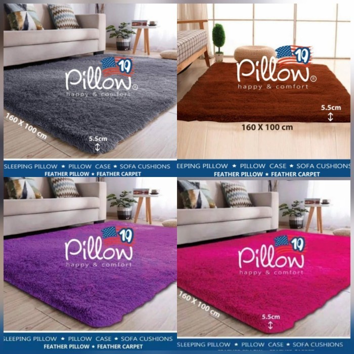 Karpet Bulu Rasfur Pillow 160 X 100 Ori Lembut Tebal Terlaris