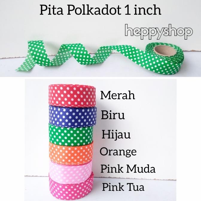 

Produk Unggulan] Pita Polkadot 1 inch, Pita Motif Bintik