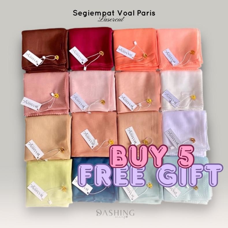 SALE [ ] HIJAB SEGIEMPAT PARIS VOAL PREMIUM | HIJAB PARIS PREMIUM | PARIS LASERCUT POUCH | HIJAB PAR