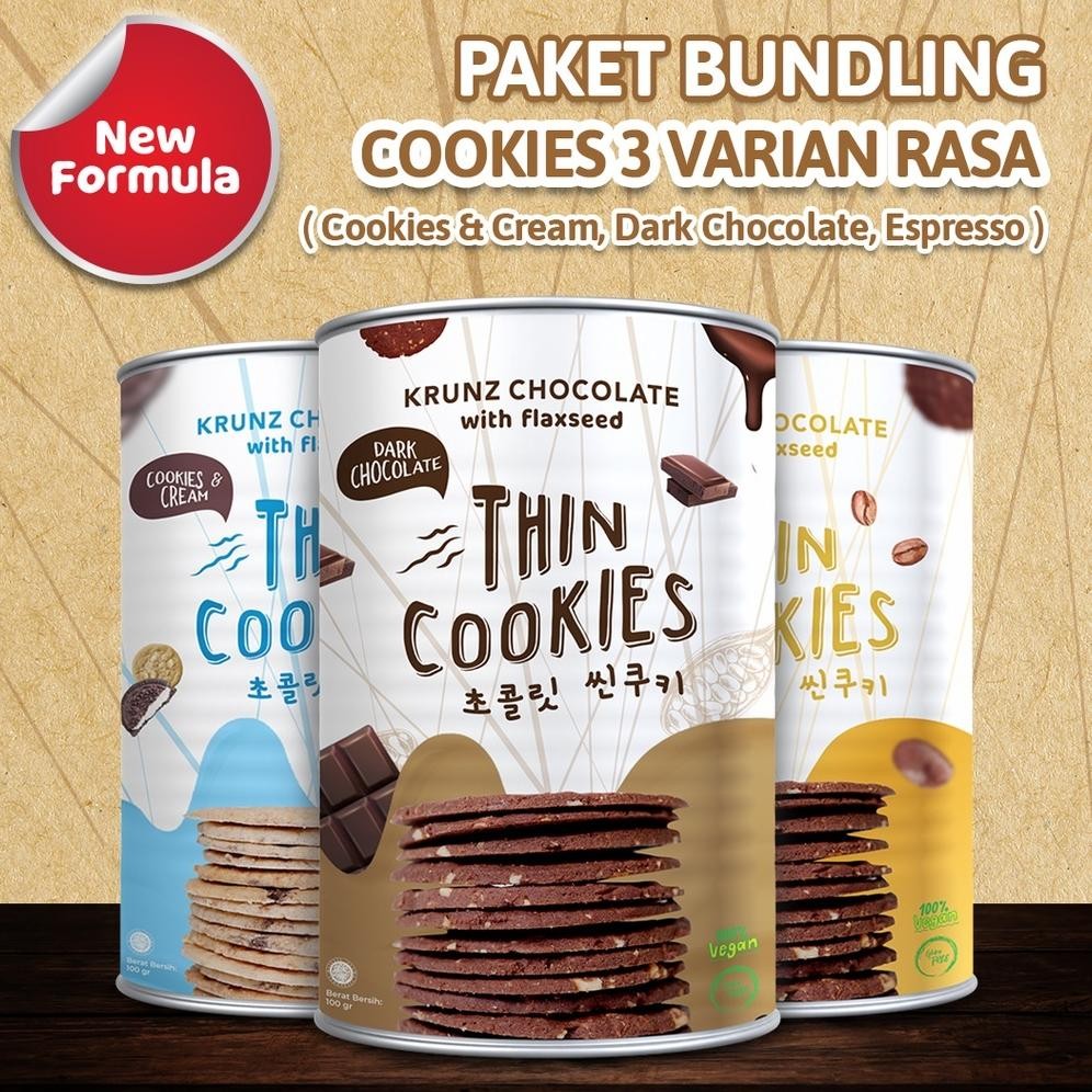 

gd-5 WoCA Krunz Thin Cookies Paket Bundling 3 Varian Rasa Premium