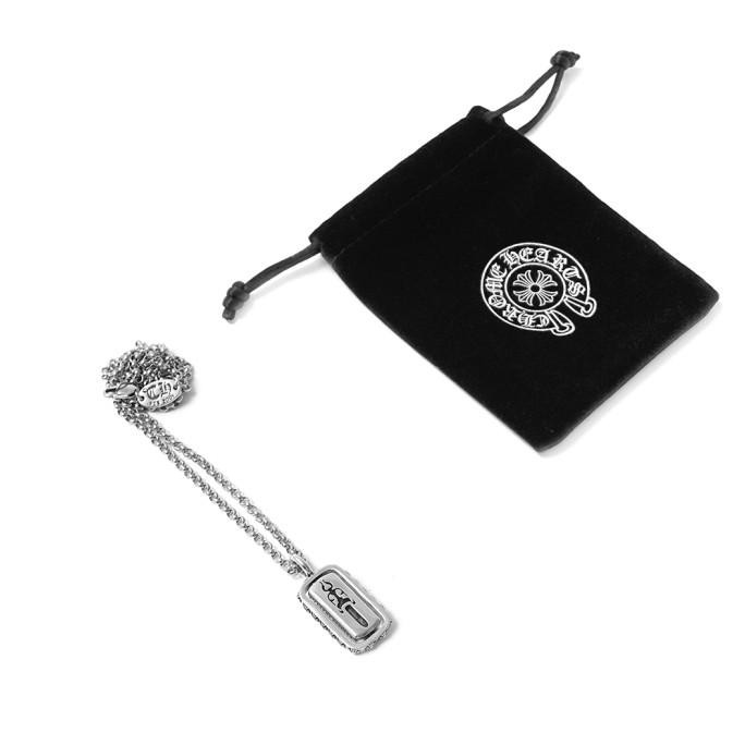 Chrome Hearts Cross and Dagger Cutout Dog Tag Pendant Necklace