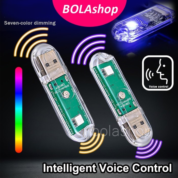 Lampu Usb Mini Smart Voice Control Led Rgb Lampu Tidur Suara Cerdas