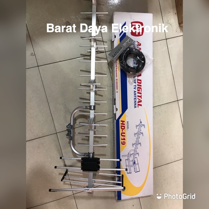 TERLARIS Antena TV LUAR PF DIGITAL HD-U19 (model YAGI) 100% ORI+ Kabel 15mtr