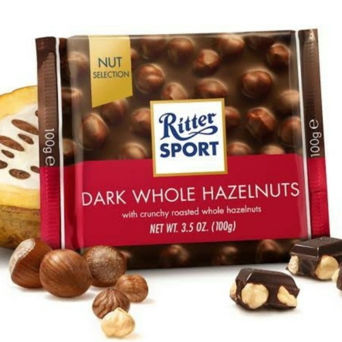 

Ready RITTER SPORT DARK WHOLE HAZELNUTS CHOCOLATE 100G COKLAT