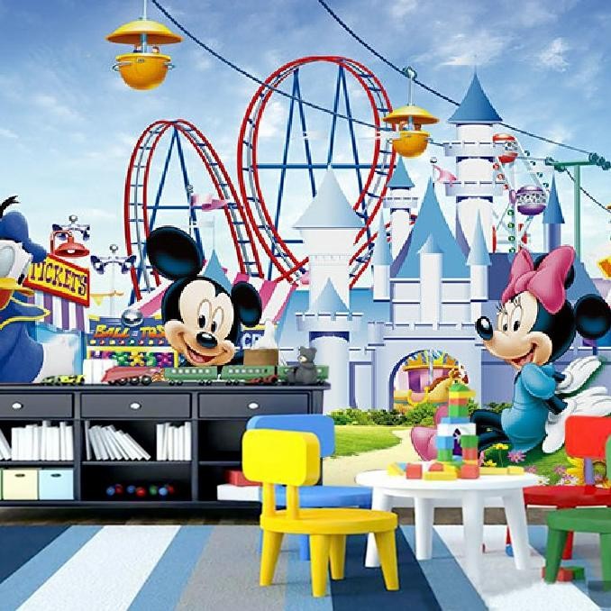 Wallpaper Dinding 3D Custom Kartun Mickey Mouse Donald Duck (19Kd-028) Lapakdanielfernandez