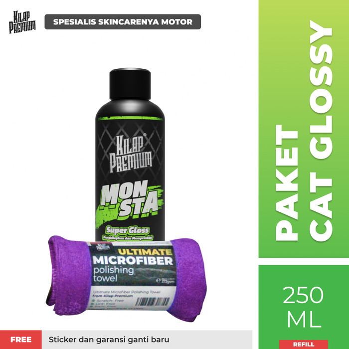 Monsta Shine 250Ml Refill + Ultimate Microfiber 372 Gsm -Khusus Glossy