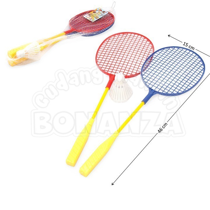 [Bonanza] Raket Badminton Plastik 2 Pcs + Kok Sports
