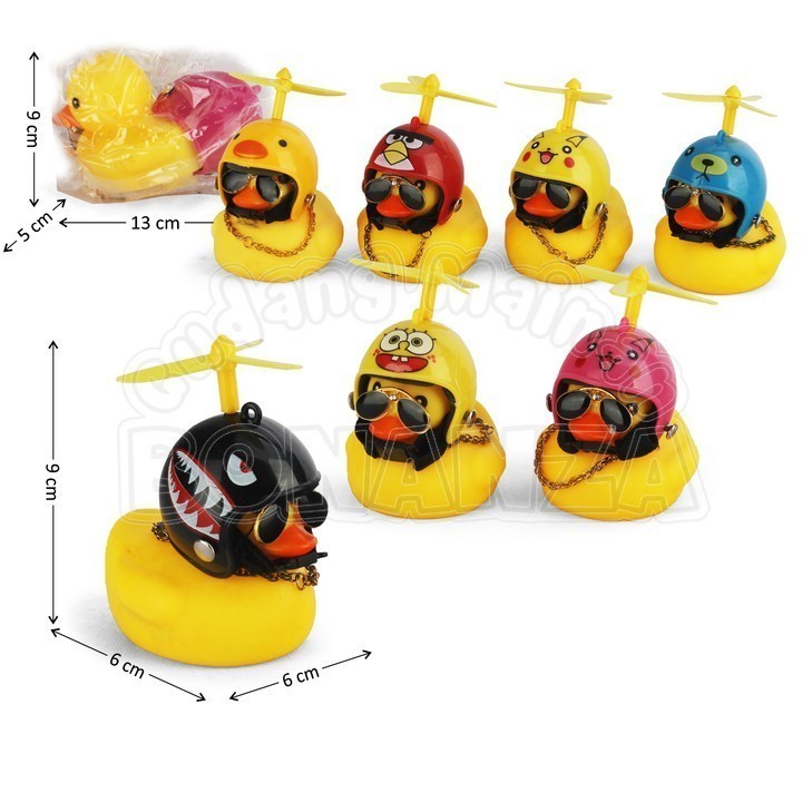 [Bonanza] Pajangan Sepeda Motor Spring Doll Bebek Helm LED + Kacamata