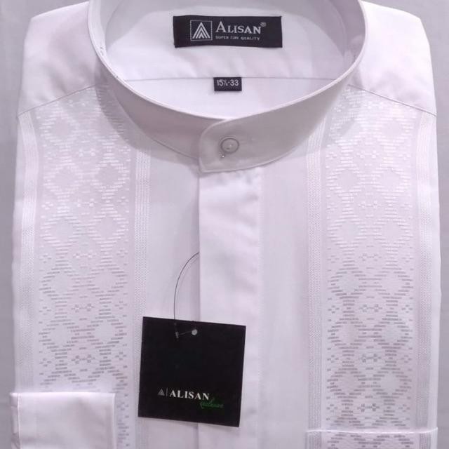 Baju Koko Putih Lengan Panjang Reguler ( Original 100 % Alisan )