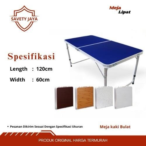 Meja Lipat Koper Hpl Aluminium-Meja Lipat Portable - Kaki Bulat