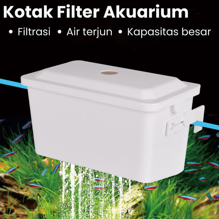 CUCI GUDANG Kotak Filter Akuarium Box Penyaring Air Akuarium Kolam Ikan Wadah Filter Air Terjun