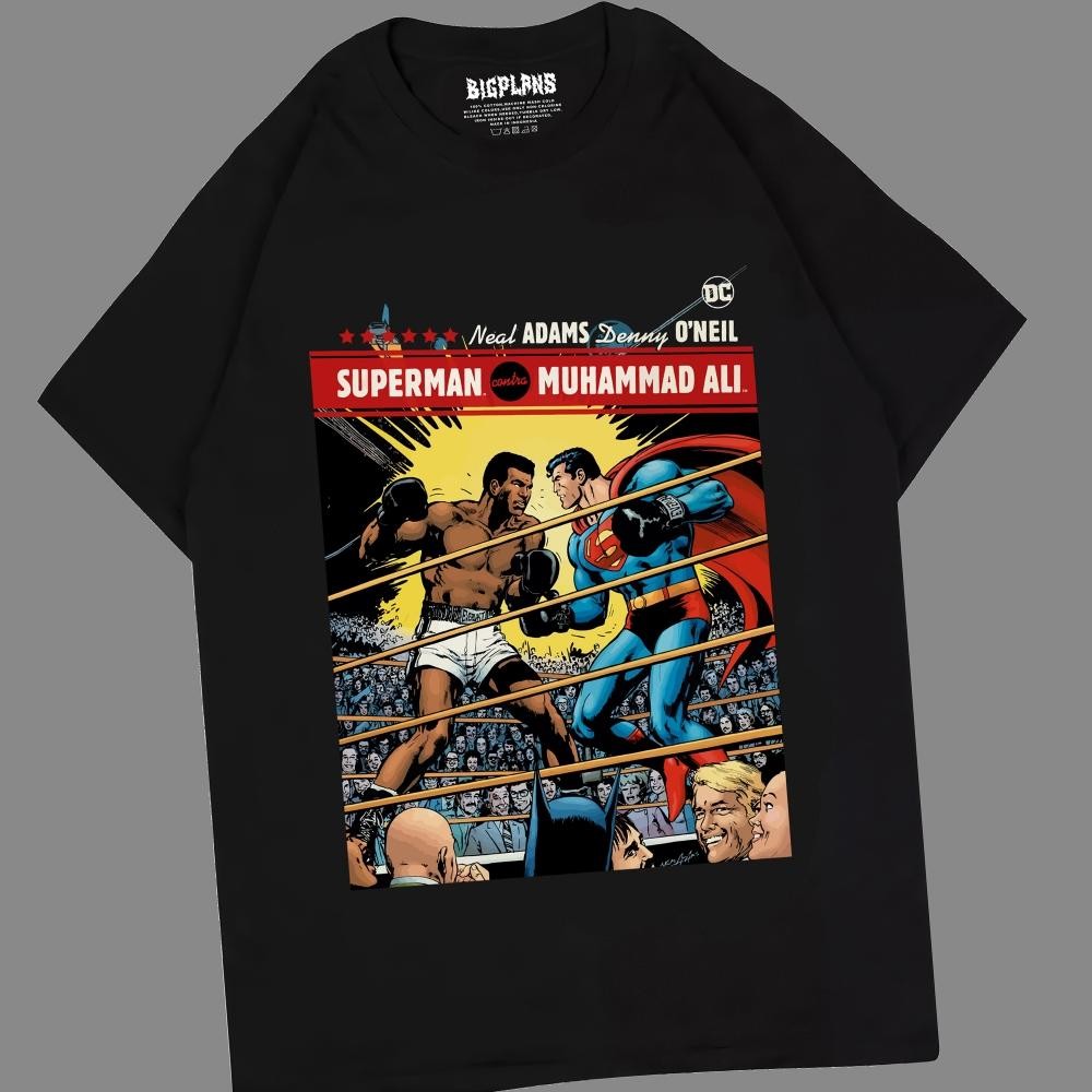 Promo Superman Vs Muhammad Ali Kaos Ali Distro Premium Cotton Pria Wanita