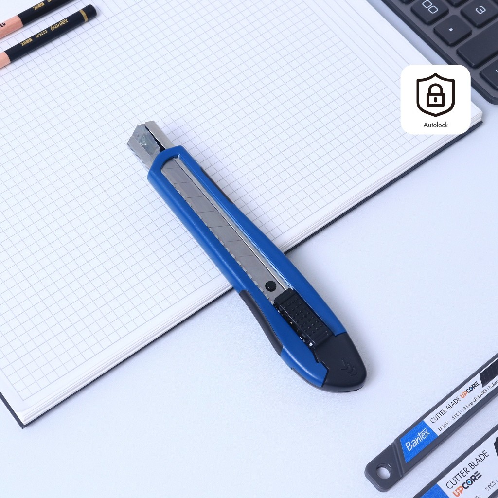 

[Terminal Stationery 01] Bantex Cutter Besar Pisau Pemotong Kertas Baja SK5 AutoLock BD5301