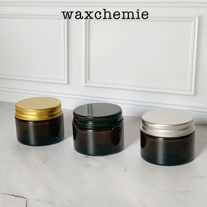 PROMO Glass Jar Amber Cream/ Toples Jar Kaca Pot Krim 50ml Kosmetik Lilin