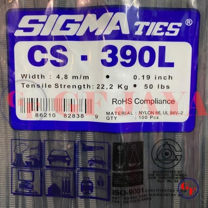 

Grosir Kabel Ties / Tis Sigma Cs 390 L / 40Cm / 40 Cm Hitam Cs390L Black