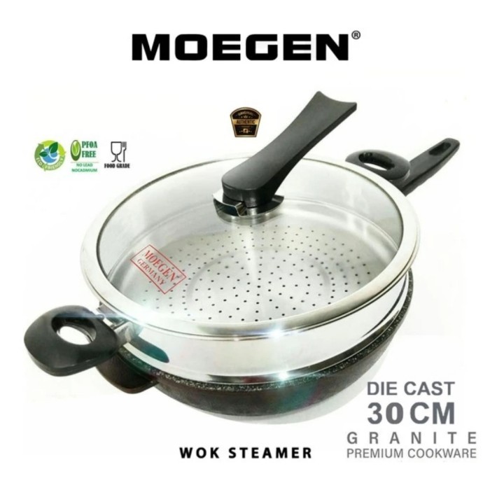 Moegen Wok Steamer / Wajan Anti Gores Marble Steamer Moegen Wok