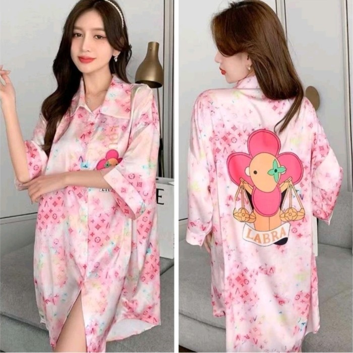 Lingerie Piyama Kimono Kemeja Sexy Satin Import Premium Terlaris Best Quality Asli 100% Original