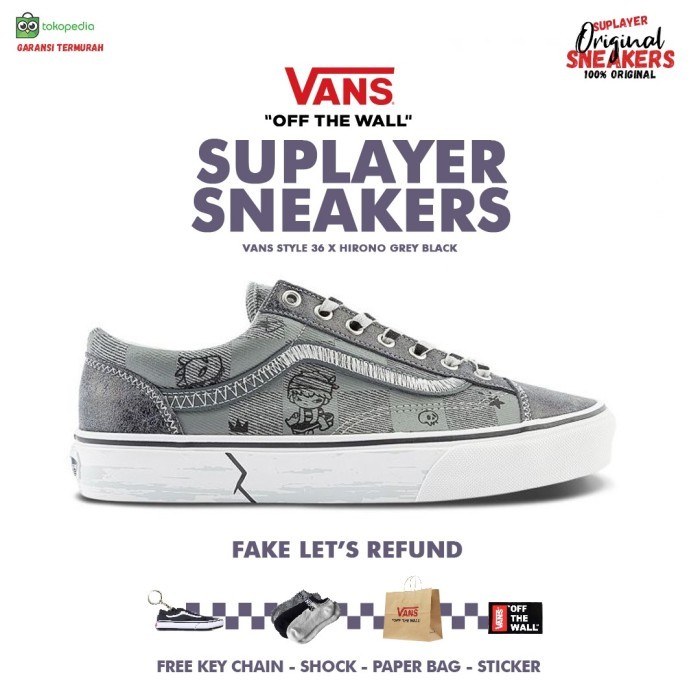 Terlaris Vans Style 36 X Hirono Grey Black Original Bnib Best Seller