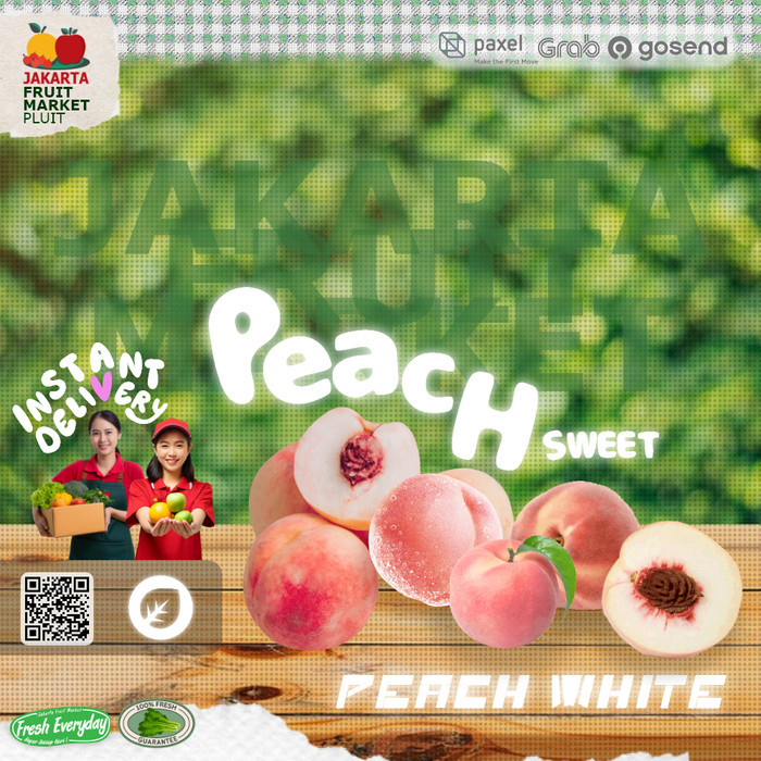 

BUAH WHITE PEACH import sweet jumbo & Reguler