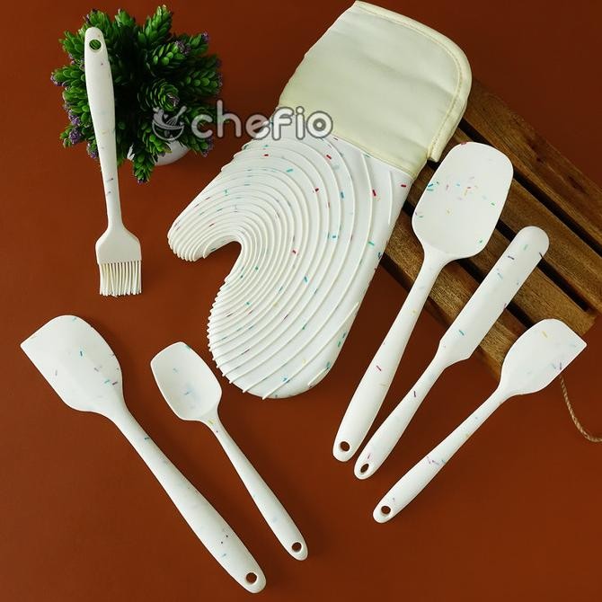 CHEFIO SPATULA SET SILIKON / BAKING COOKING UTENSIL SET CANDY COLOR