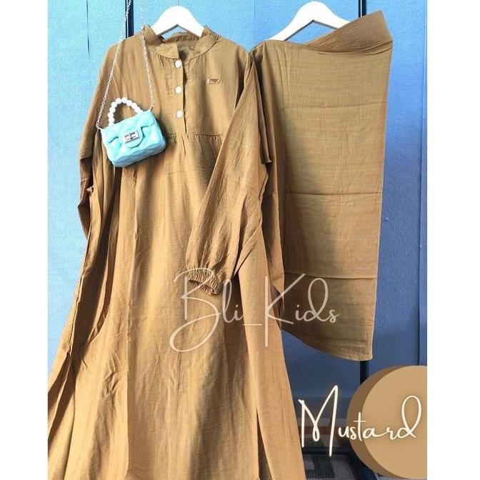 GAMIS ANAK REMAJA PEREMPUAN USIA 14-18 TAHUN BAHAN POLO LINEN MODEL POLOS PAKAIAN MUSLIM ANAK REMAJA