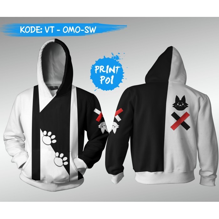 Sweater Jaket Ookami Mio Vtuber Cosplay - Hoodie Fullprint Anime