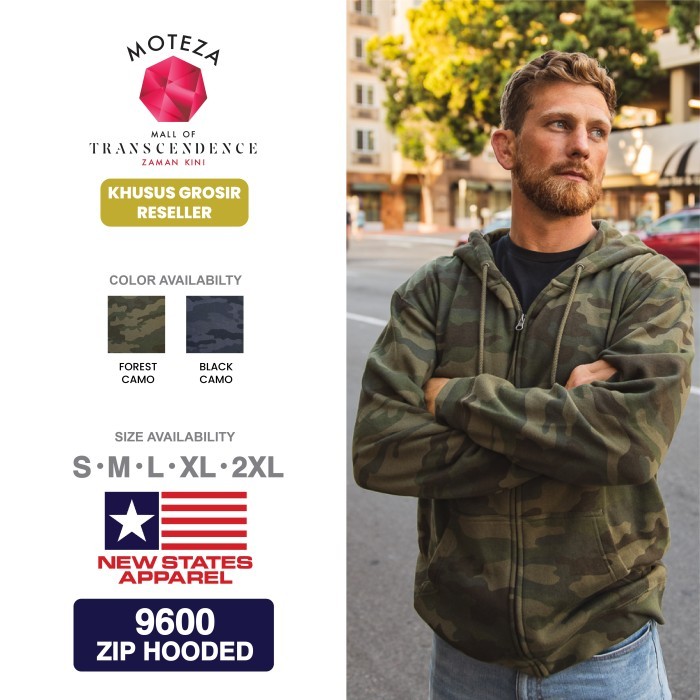 Jaket Sweater Hoodie Polos Original - Nsa Zip Hooded 9600 - Camo