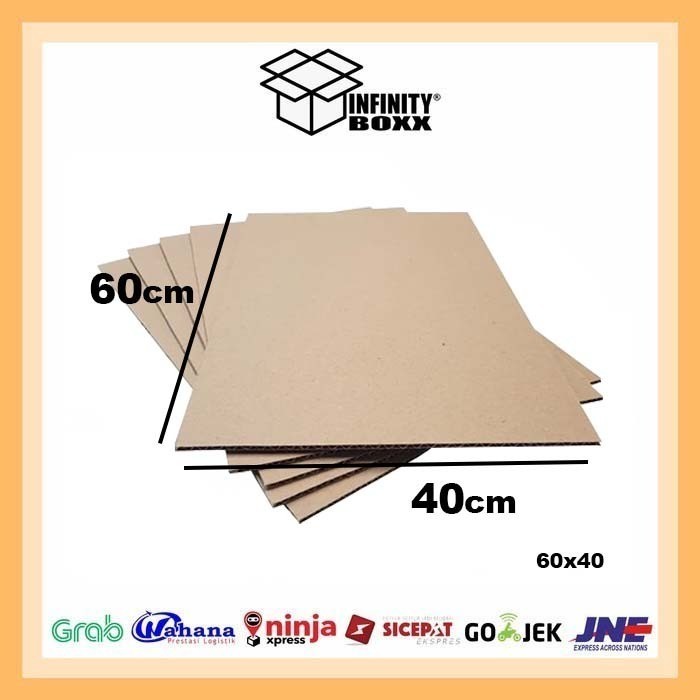 

Kardus Lembaran 60X40 Cm Singlewall Sheet Polos Packing 200 Pcs