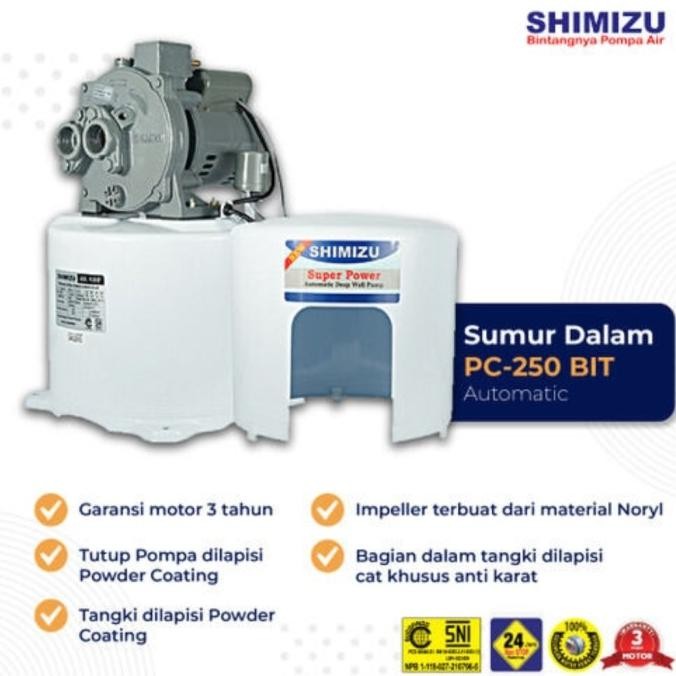 Pompa Air Jet Pump Shimizu Pc 250 Bit Tabung Bawah Buat Kedalaman 30 Meter Bergaransi