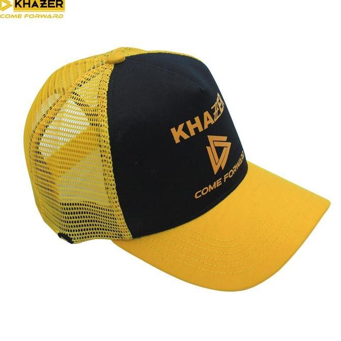 topi pria wanita jaring polos hitam kuning trucker hat outdoor premium termur@h termurah