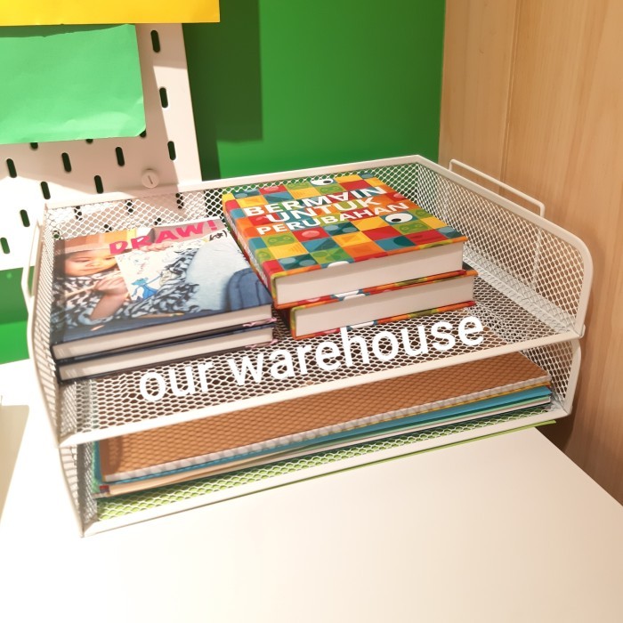 

DRONJ0NS Tempat surat, Rak Kertas, Document letter tray 2 susun Putih