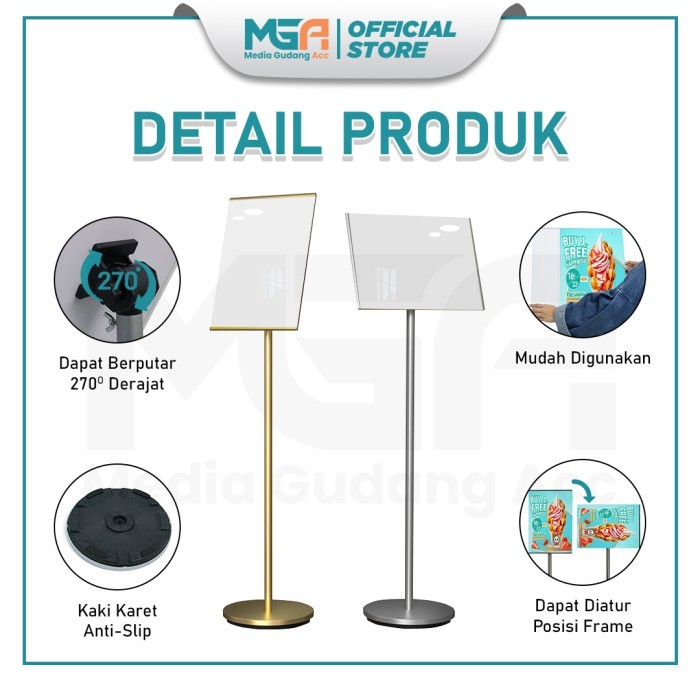 STANDING SIGN MENU FRAME A3 A4 / FLOOR STANDING ACRYLIC / STAND MENU DISPLAY CAFE RESTORAN