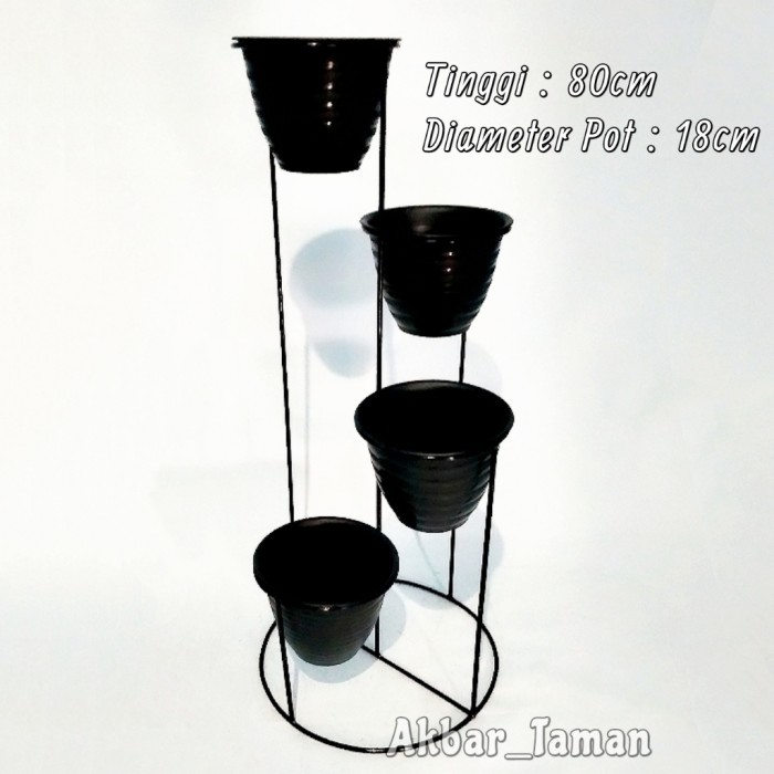 Standing Rak Tanaman Bunga Besi 4 Susun Melingkar