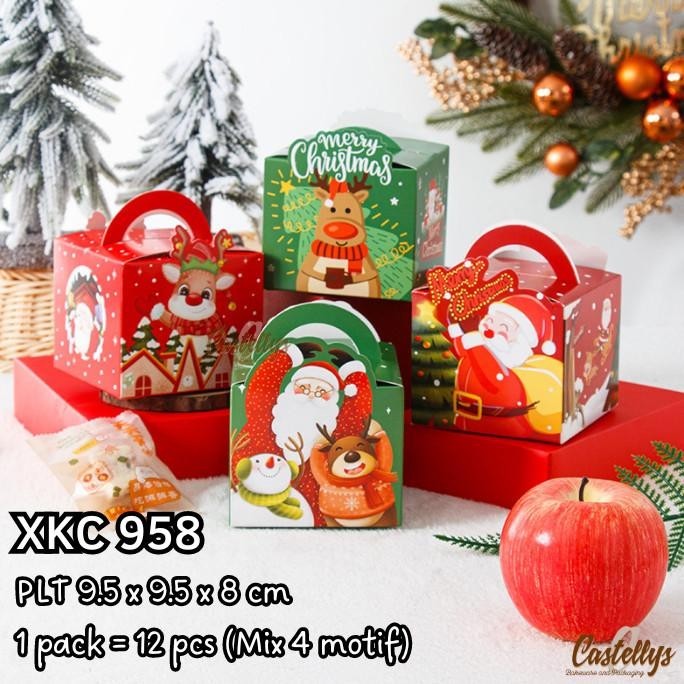 

>>>>>] 12pcs Kotak Souvenir Hadiah XKC 958 Cookies Permen Natal Christmas