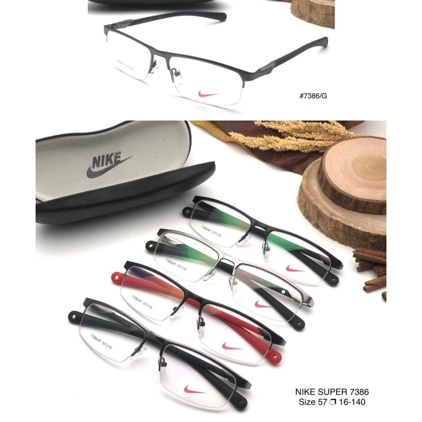 Frame Kacamata NIKE 7386 Half Pria Sporty baca photocromic Progresif