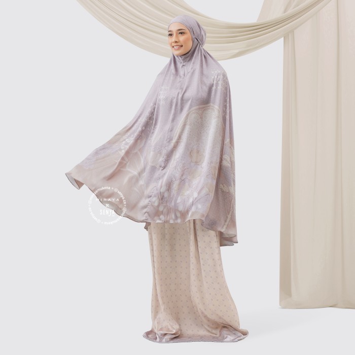 Mukena Travel Printing Miraya X Senya Talavera Periwinkle