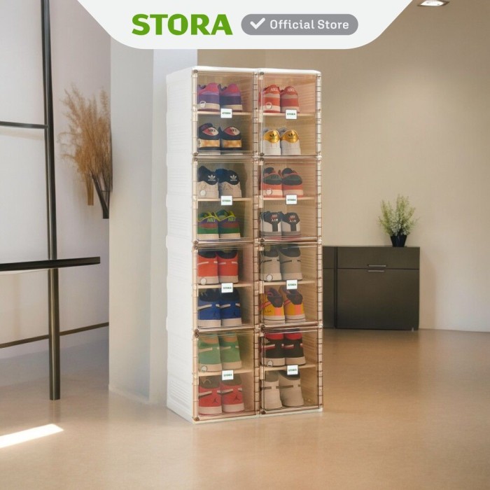 Stora Rak Sepatu Lipat Transparan