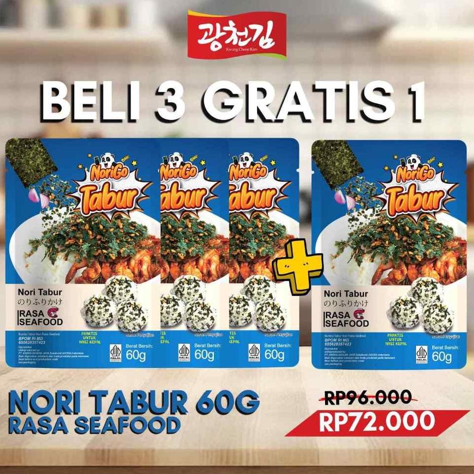 

Beli 3 Grati 1 N Tabur Rumput Laut Panggang 60G