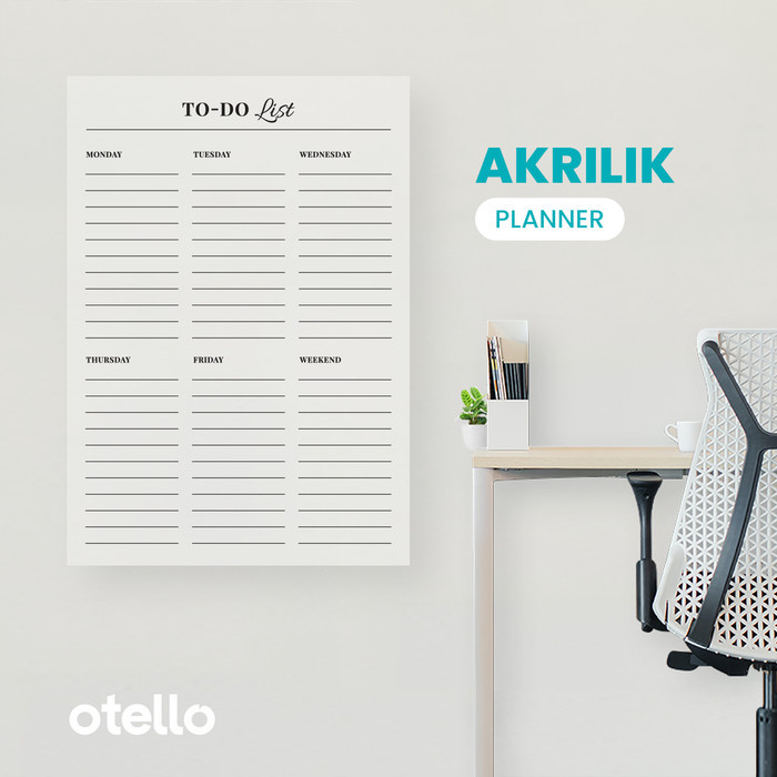 

To Do List Weekly Planner Akrilik | Wall Planner Dinding Schedule
