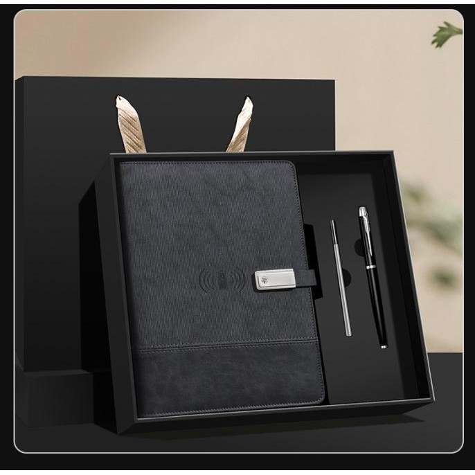 

Notebook Buku Catatan Agenda Wireless Charging Power Bank Gift Set