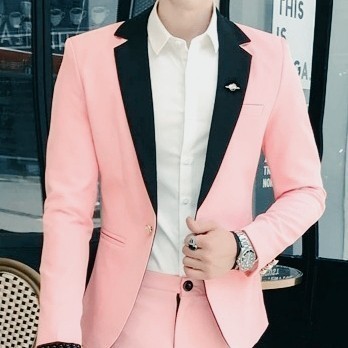 Setelan Jas pria warna pink / jas pria 1 set / jas pria