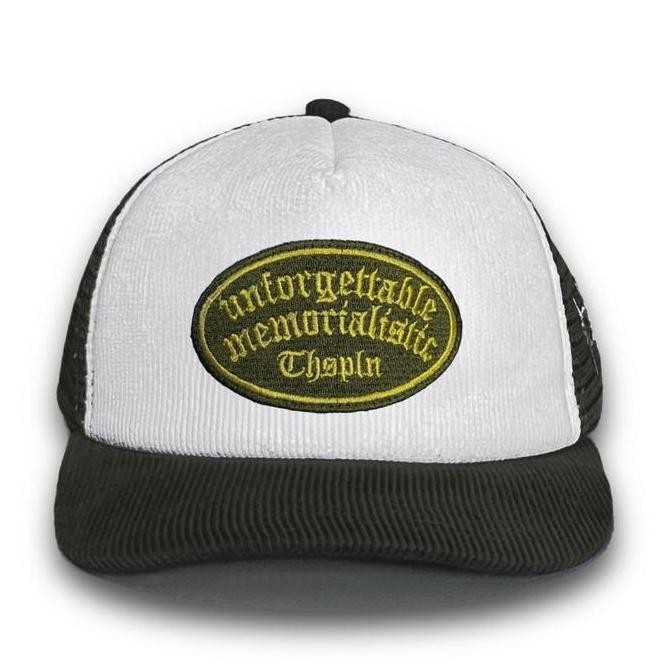 topi jaring corduroy trucker hat broken white army thisplan termurah