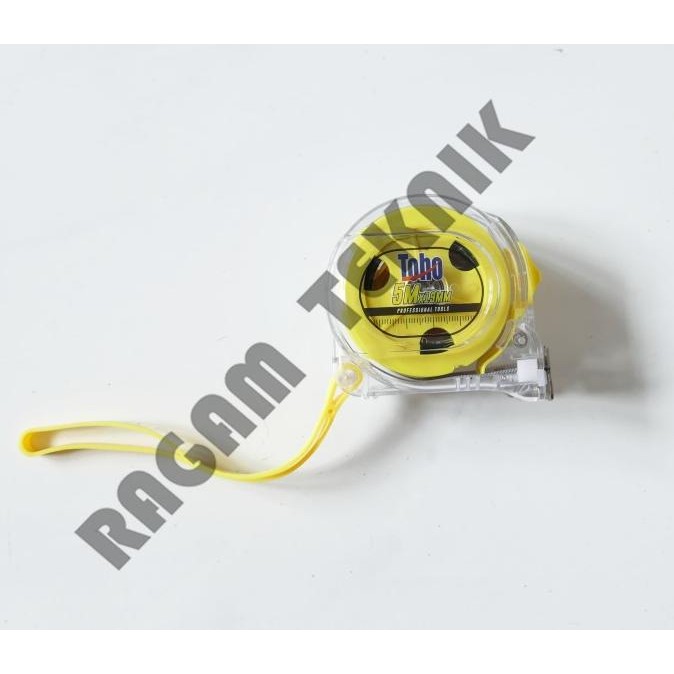 Promo Meteran 5m anti pecah transparan toho