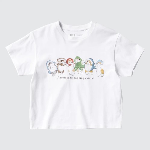 UNIQLO Kids UT T-Shirt Kaos Grafis Mofusand Anak Perempuan White