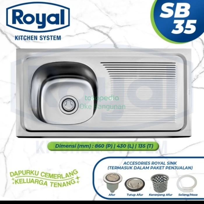 sink tempat cuci piring Royal sb 35 bak cuci piring bcp stainless