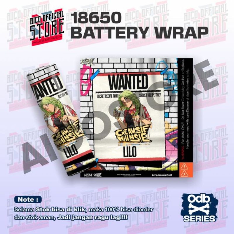 

Premium Cut - Famstore Stiker Wrap Baterai 18650 O D B X Kremsi Whimse Untuk Melindungi Dan Memperindah Tampilan 25 Garskin Stiker / Case Custom Terlaris 2PCS/ Fullbody